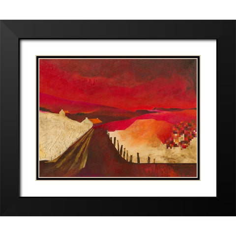 Pixel Landscape Black Modern Wood Framed Art Print with Double Matting by Holtkamp, Margreet