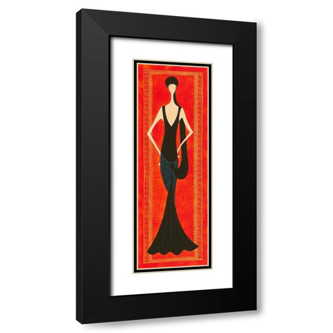 Harmonie Black Modern Wood Framed Art Print with Double Matting by Laly