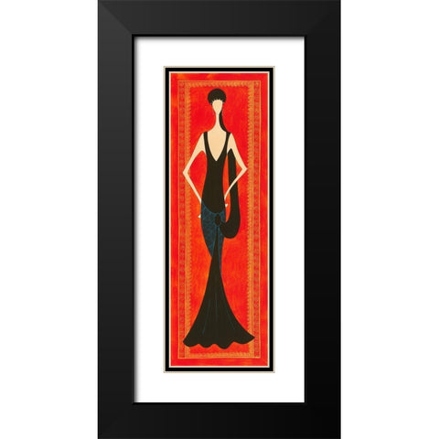 Harmonie Black Modern Wood Framed Art Print with Double Matting by Laly