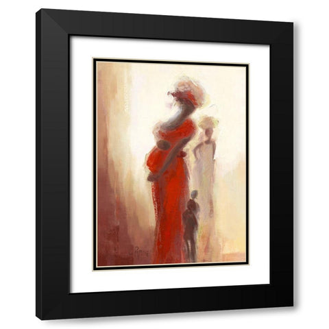 Silhouettes Africaines III Black Modern Wood Framed Art Print with Double Matting by Parise, Chantal