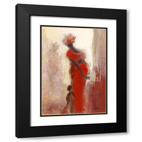 Silhouettes Africaines IV Black Modern Wood Framed Art Print with Double Matting by Parise, Chantal