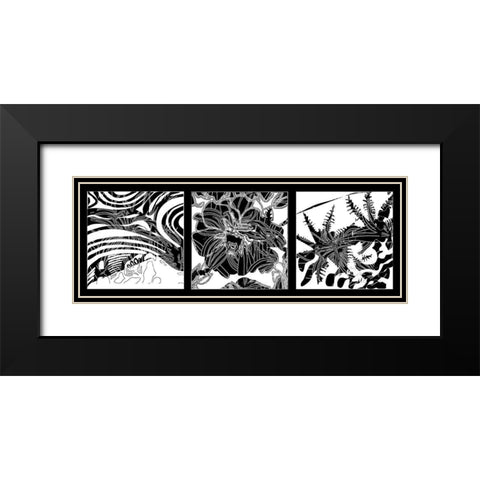 Acquatique Black Modern Wood Framed Art Print with Double Matting by Talva Design