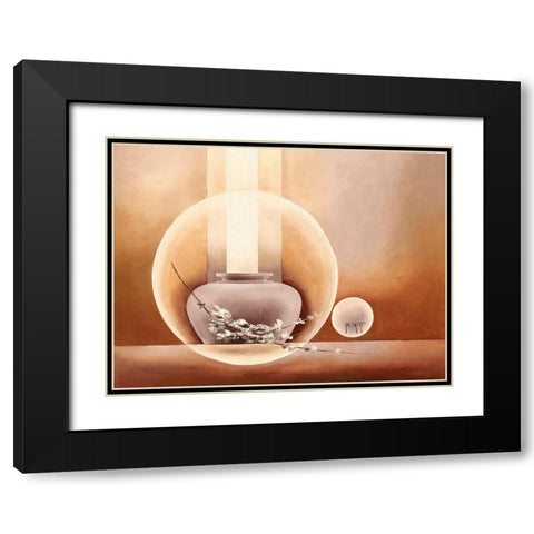Tendresse Black Modern Wood Framed Art Print with Double Matting by Triki, Bernadette