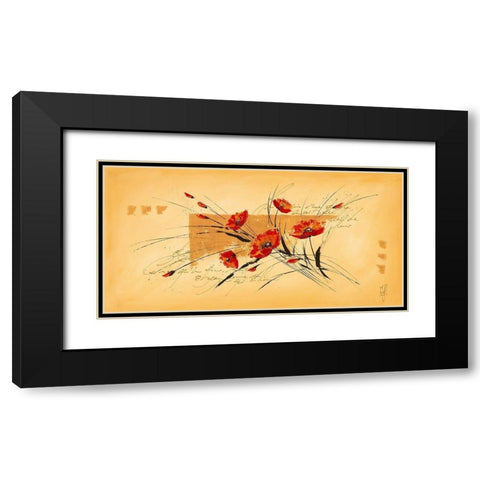 Tendresse fleurie III Black Modern Wood Framed Art Print with Double Matting by Zacher-Finet, Isabelle