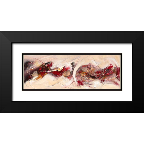 Vibrations Black Modern Wood Framed Art Print with Double Matting by Ball, Veronique