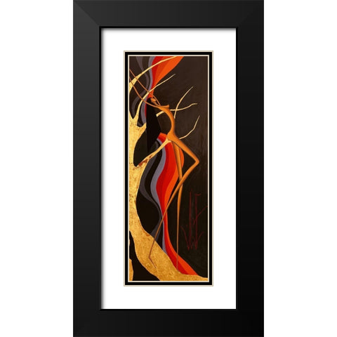 Plaisir subliminal II Black Modern Wood Framed Art Print with Double Matting by Natacha L.