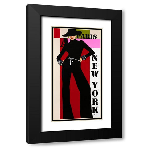 Femme V Black Modern Wood Framed Art Print with Double Matting by Bernard, Anne