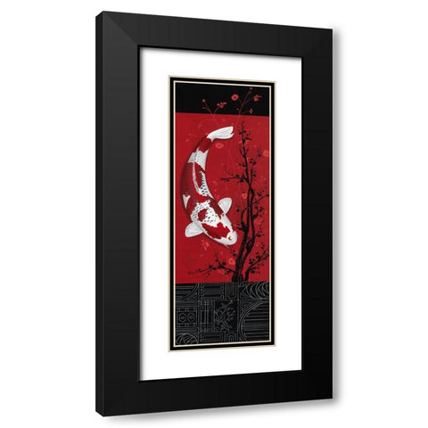 Premium Kujaku Black Modern Wood Framed Art Print with Double Matting by Gruhn, Nicole