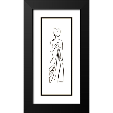 Aglae Black Modern Wood Framed Art Print with Double Matting by Marteau, Frederique
