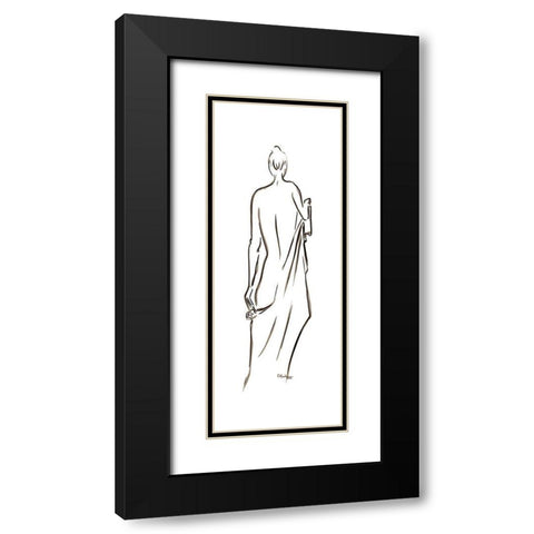 Euphrosyne Black Modern Wood Framed Art Print with Double Matting by Marteau, Frederique