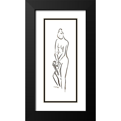 Thalie Black Modern Wood Framed Art Print with Double Matting by Marteau, Frederique