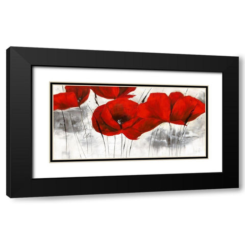 Pavot d hiver IV Black Modern Wood Framed Art Print with Double Matting by Zacher-Finet, Isabelle