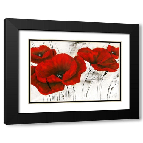 Pavot d hiver V Black Modern Wood Framed Art Print with Double Matting by Zacher-Finet, Isabelle