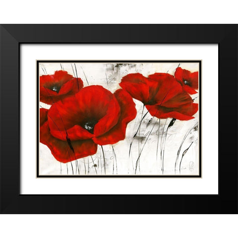 Pavot d hiver V Black Modern Wood Framed Art Print with Double Matting by Zacher-Finet, Isabelle