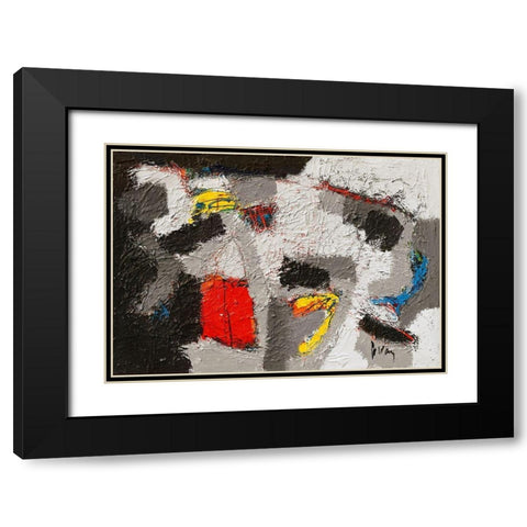 Tambaran Black Modern Wood Framed Art Print with Double Matting by van den Berg, Jos