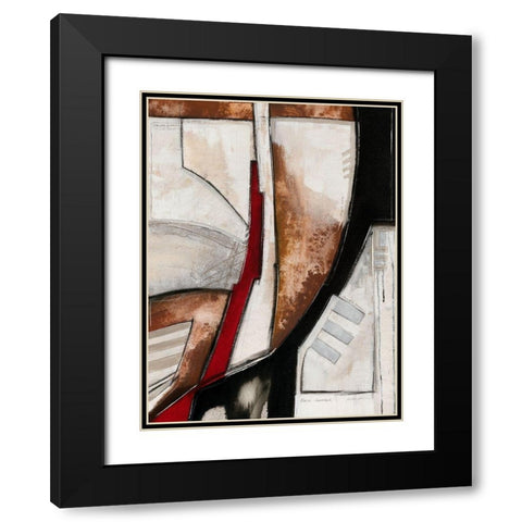 Diagonale rosso II Black Modern Wood Framed Art Print with Double Matting by Alba, Andreas