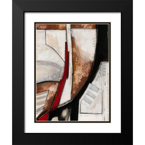 Diagonale rosso II Black Modern Wood Framed Art Print with Double Matting by Alba, Andreas