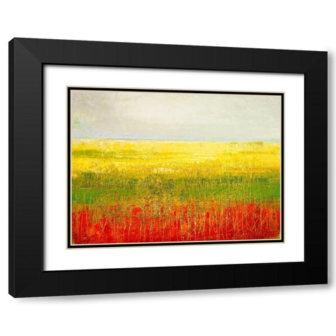 A Field of Marigolds Black Modern Wood Framed Art Print with Double Matting by Morten, Jane