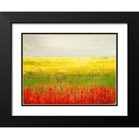 A Field of Marigolds Black Modern Wood Framed Art Print with Double Matting by Morten, Jane