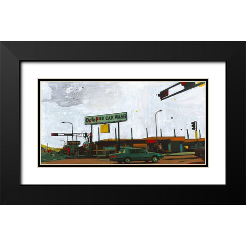 Octopus Car Wash Miami Black Modern Wood Framed Art Print with Double Matting by Olukman, Ayline