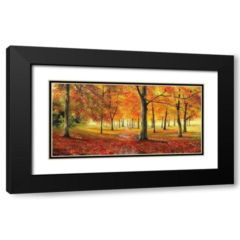 Herbstimpression Black Modern Wood Framed Art Print with Double Matting by Richter, Cornelia