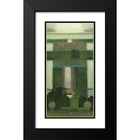 Take a Walk through the peacefull Meadow Black Modern Wood Framed Art Print with Double Matting by van Hoek, Rob