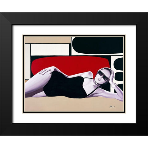 Femme Maillot de bain Black Modern Wood Framed Art Print with Double Matting by Bernard, Anne