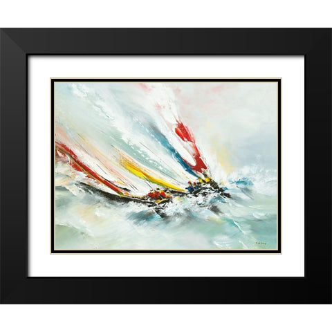 Bord a bord Black Modern Wood Framed Art Print with Double Matting by de Courcy, Gerard
