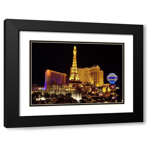 Vegas Black Modern Wood Framed Art Print with Double Matting by Terrible, Aurelien
