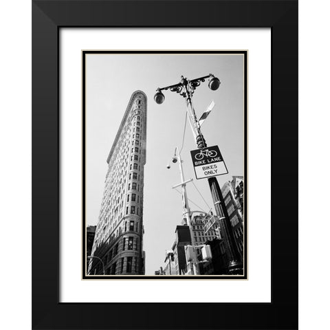 New York Flatiron II Black Modern Wood Framed Art Print with Double Matting by Butcher, Dave