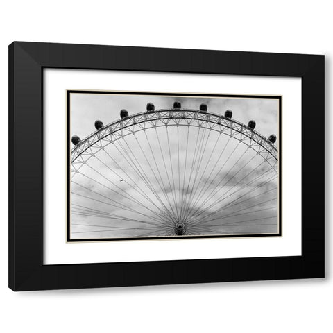 London Eye Black Modern Wood Framed Art Print with Double Matting by Butcher, Dave