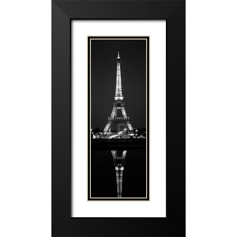 Eiffel  Reflection Black Modern Wood Framed Art Print with Double Matting by Butcher, Dave