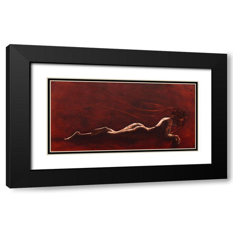 Henna III Black Modern Wood Framed Art Print with Double Matting by Cazal, Cedric