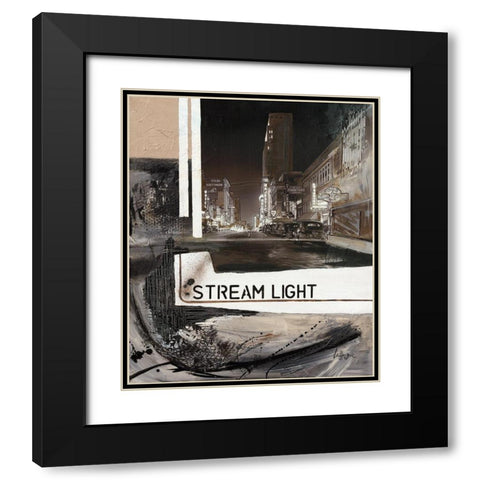 Stream Light Black Modern Wood Framed Art Print with Double Matting by Laffargue, Caroline