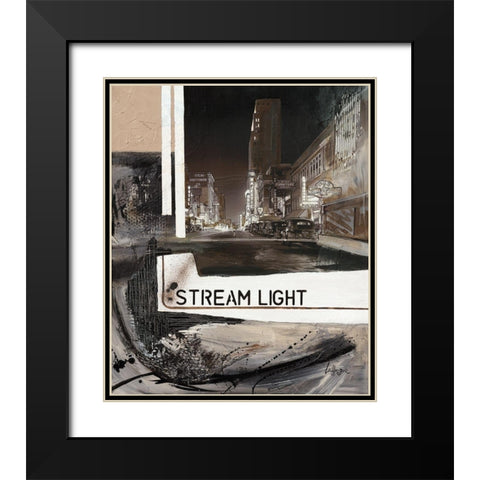Stream Light Black Modern Wood Framed Art Print with Double Matting by Laffargue, Caroline