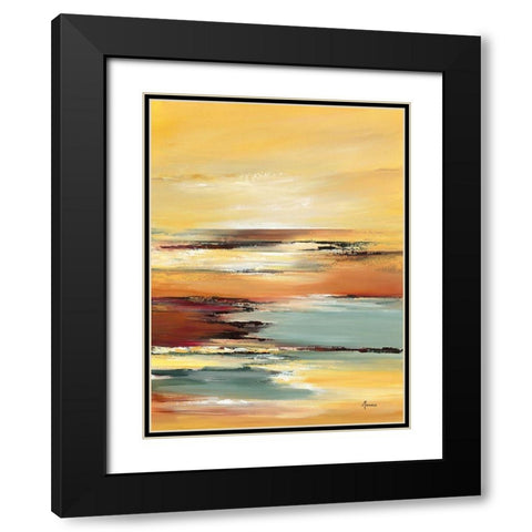 Horizon sur l etang I Black Modern Wood Framed Art Print with Double Matting by Manero, Annie