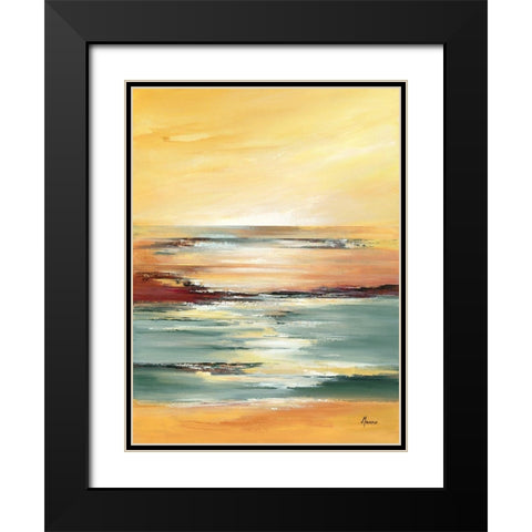 Horizon sur l etang II Black Modern Wood Framed Art Print with Double Matting by Manero, Annie