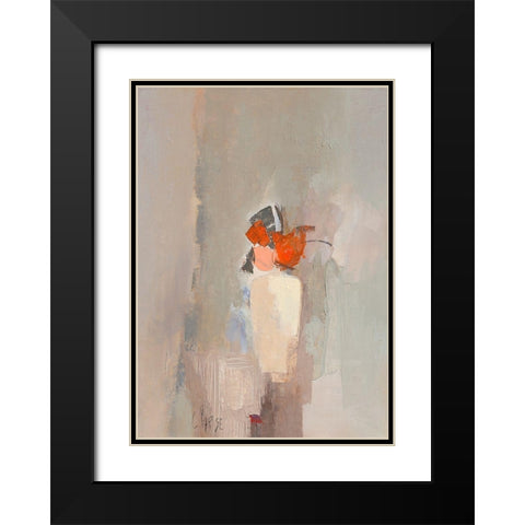 Roses Black Modern Wood Framed Art Print with Double Matting by Parise, Chantal