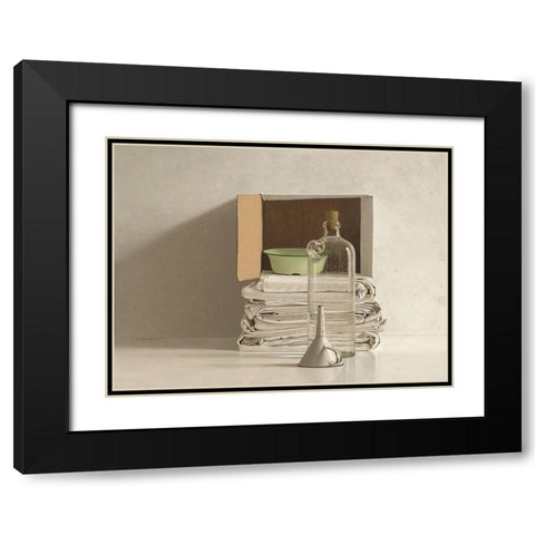 Cloths-Box-Bottle-Bowl and Funnel Black Modern Wood Framed Art Print with Double Matting by de Bont, Willem