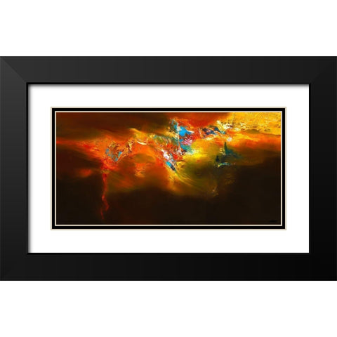 Global Firedance Black Modern Wood Framed Art Print with Double Matting by ARVEE