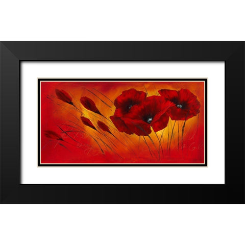 Quand l amour fleurit IV Black Modern Wood Framed Art Print with Double Matting by Zacher-Finet, Isabelle