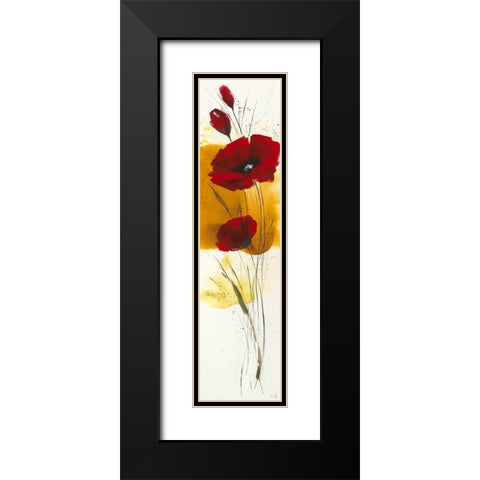 Liberte fleurie III Black Modern Wood Framed Art Print with Double Matting by Zacher-Finet, Isabelle