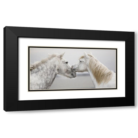 The First Kiss Black Modern Wood Framed Art Print with Double Matting by Llovet, Jorge
