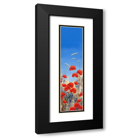 Summer Poppies II Black Modern Wood Framed Art Print with Double Matting by Mayes, Hilary