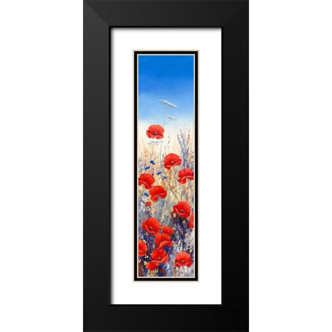 Poppy Field I Black Modern Wood Framed Art Print with Double Matting by Mayes, Hilary