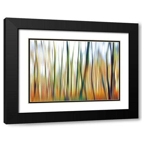 Abstrahierte Welten I Black Modern Wood Framed Art Print with Double Matting by Suschaa