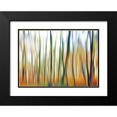 Abstrahierte Welten I Black Modern Wood Framed Art Print with Double Matting by Suschaa