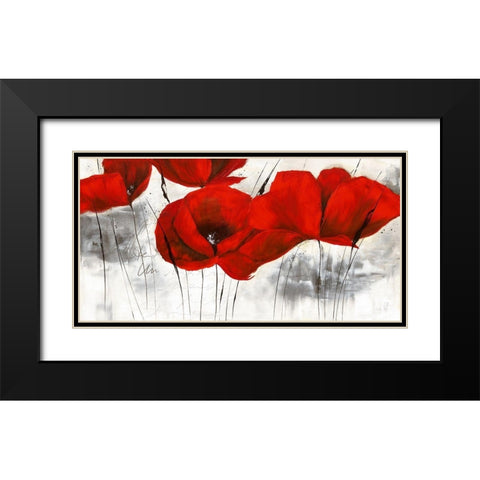 Pavot d hiver IV Black Modern Wood Framed Art Print with Double Matting by Zacher-Finet, Isabelle