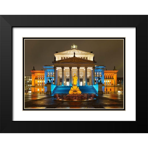 Schauspielhaus Black Modern Wood Framed Art Print with Double Matting by Fischer, Rolf