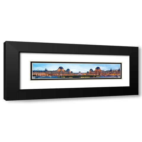 Paris Louvre Black Modern Wood Framed Art Print with Double Matting by Fischer, Rolf